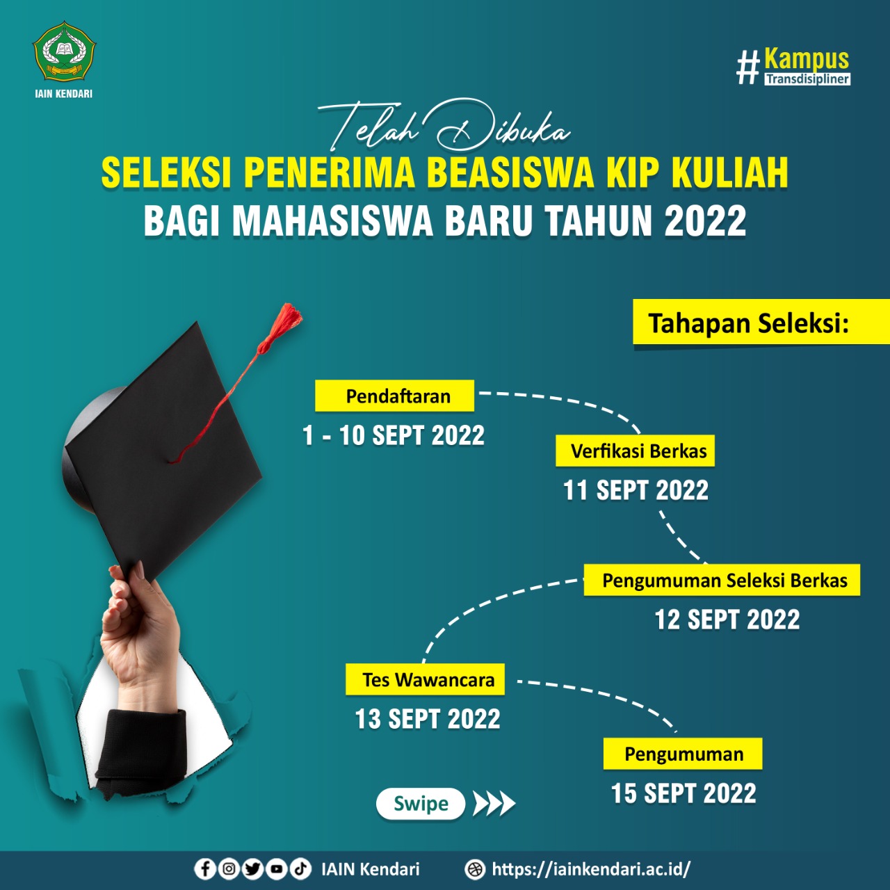 Pengumuman Seleksi Beasiswa KIP Kuliah Tahun 2022