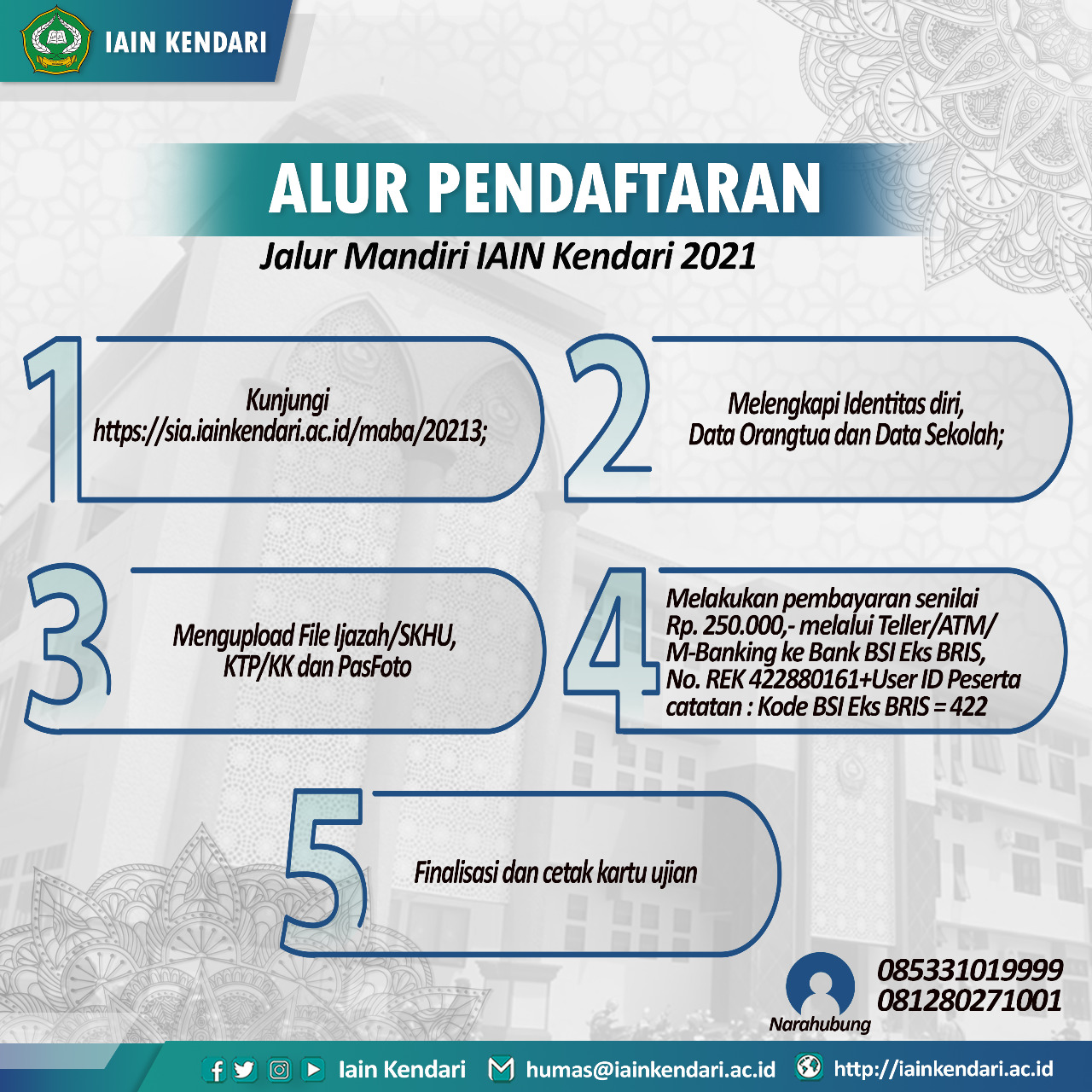Alur Pendaftaran MABA Jalur Mandiri 2021